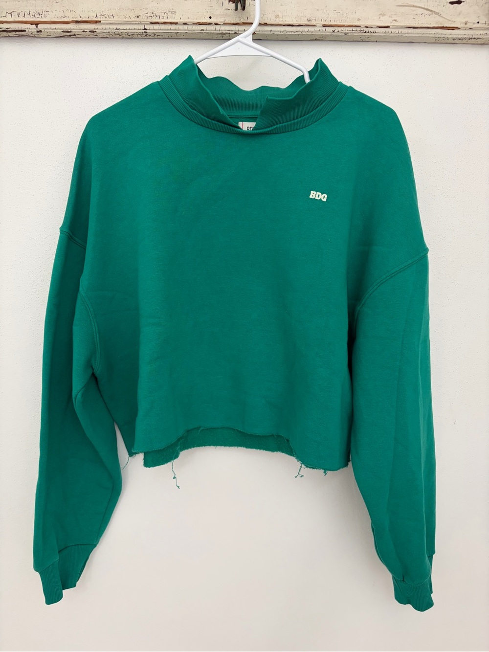 BDG Teal Green Cropped Crewneck Sweatshirt